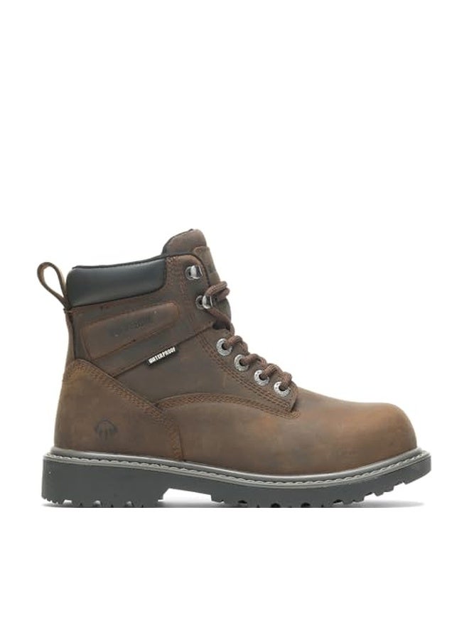Wolverine Women's Floorhand Steel-Toe 6" Waterproof Work Boot, Dk Brown, 7 - Image 1