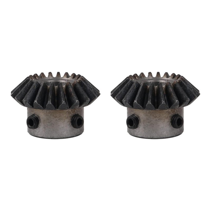CNBTR 45 Steel 1.5 Modulus Silver 10mm Hole Diameter Tapered Bevel Gear Wheel 20T Pack of 2 - Image 1