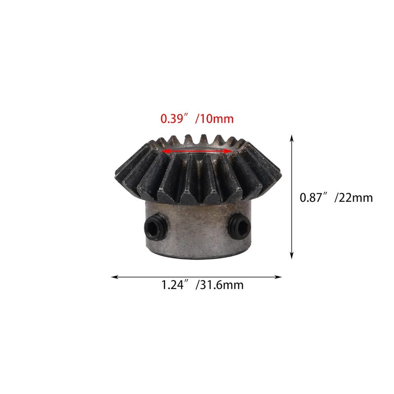 CNBTR 45 Steel 1.5 Modulus Silver 10mm Hole Diameter Tapered Bevel Gear Wheel 20T Pack of 2 - Image 5