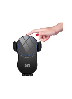 Xcell Xcell Fast Wireless Car Charger with Sensors, 15W Fast Charging Auto-Clamping Car Phone Holder, Car Air Vent Mount for iPhone14 Pro Max/14 Pro/14/13/12/11, Galaxy S22/S21+/S20 Ultra- Black  - Image 2