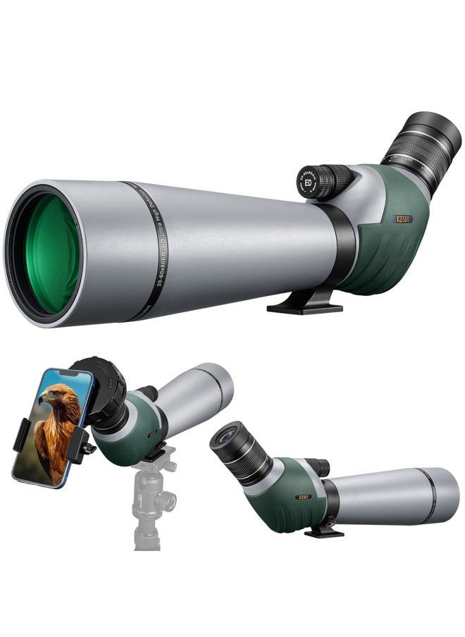 GOSKY 20-60x80 Dual Focusing ED Spotting Scope - Ultra High Definition Optics Scope with Carrying Case and Smartphone Adapter for Target Shooting Hunting Bird Watching Wildlife Astronomy Scenery  - Image 1