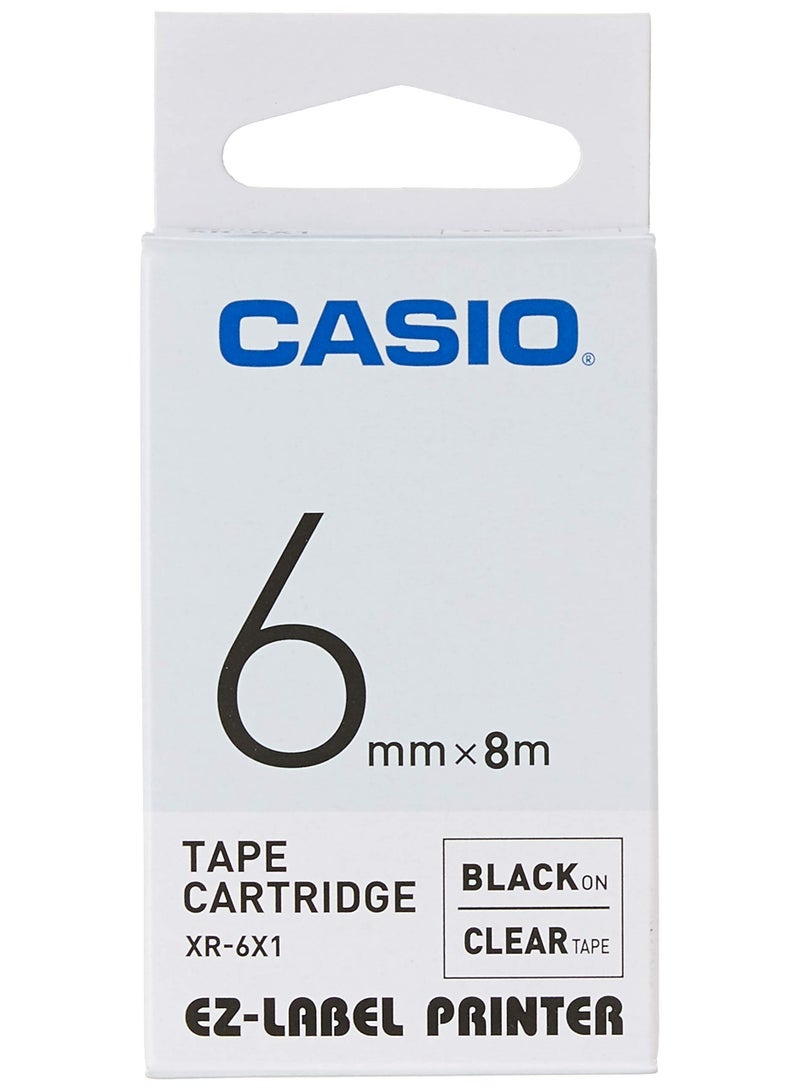Casio tape cartridge black on clear tape XR-6X - Image 1
