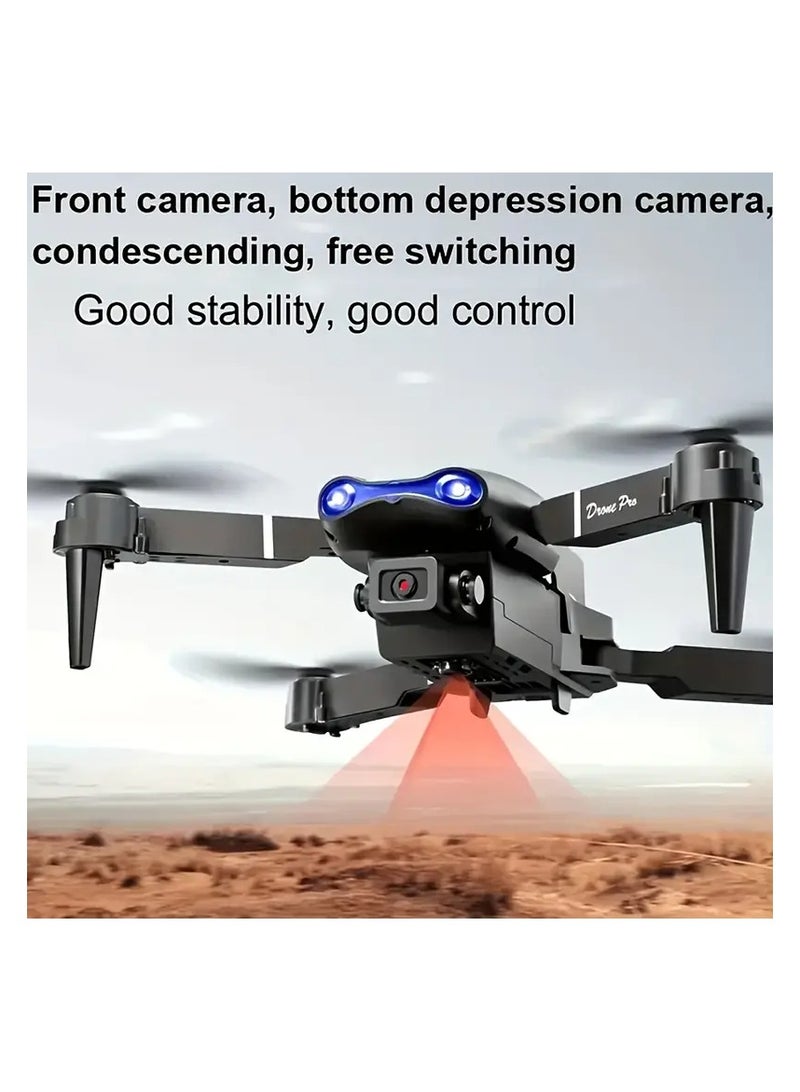 Generic E99 Foldable Drone with Dual Cameras - Black, Rechargeable Polymer Battery  - Image 2