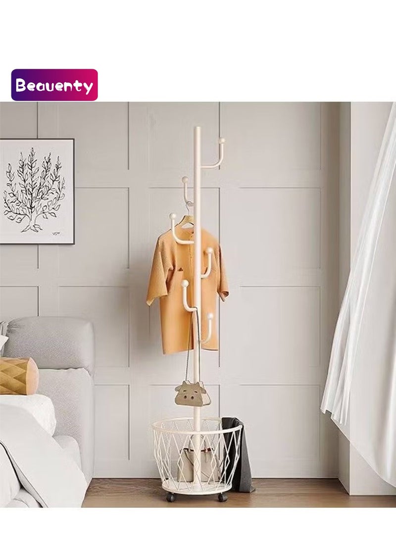 Beauenty Multi-Functional Metal Clothes Rack, Hall Tree Coat Hanger Holder Home Enterway Tree Clothes Storage Stand for Coat, Hat, Clothes, Scarves, Handbags, Umbrella - Image 1