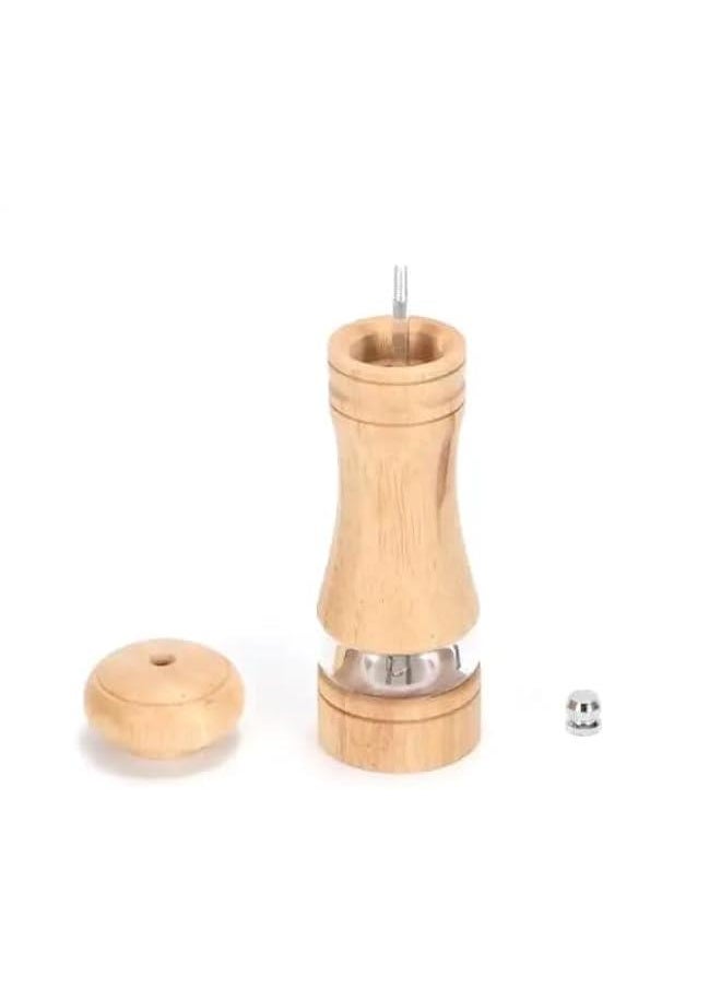 BWSJ 2 Salt and Pepper Grinder Set 67 Inch Wooden Salt and Pepper Mills with Adjustable Coarseness Refillable Manual Pepper Mill Grinder for Home CooksPrimary Color  Vintage Color  - Image 4