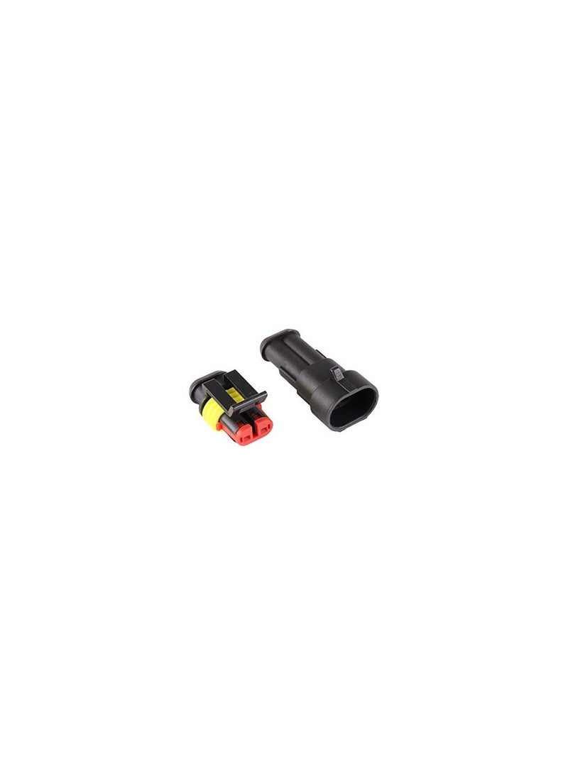 2 Pin Way Waterproof Electrical Connectors HID Plug 1.5mm Series Terminals for Submarine, Car, Truck, Boat, Electrical Wire Connector, Male Female Plug Socket Disconnect Waterproof Plug Play (20PCS)