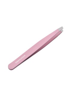 Tongtletech Slant Tweezers - Precision Slant-Tip Pink Eyebrow Tweezer Stainless Steel Facial Hair Plucking for Men and Women  - Image 2