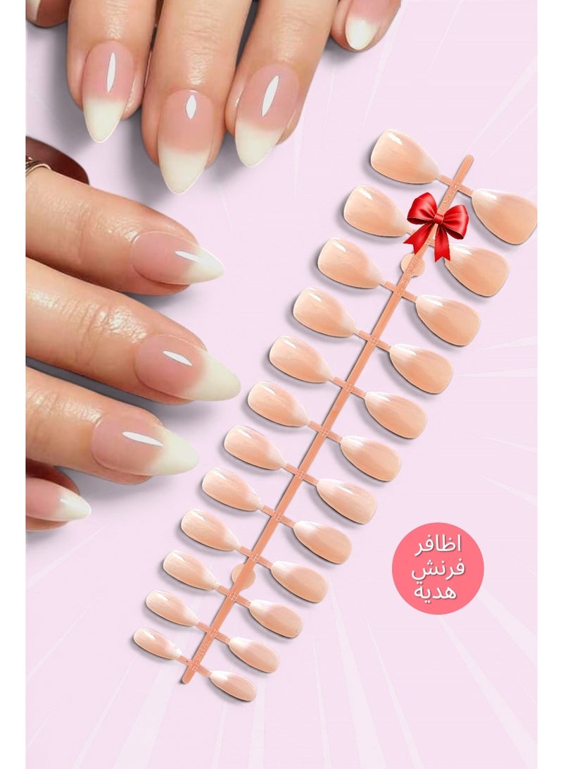 Natural graduated individual eyelashes, 180 pieces (one by one cluster ) mixed length lashes with Bond & Seal eyelash adhesive + free Natural French Fingernails 24pcs - Image 3