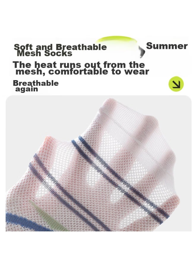 LANG SHA Langsha Children's Socks, Spring And Summer Thin Mesh Socks, Boys' Boat Socks, High-elastic Breathable Invisible Socks For Older Children, Students' Short Socks - Image 3