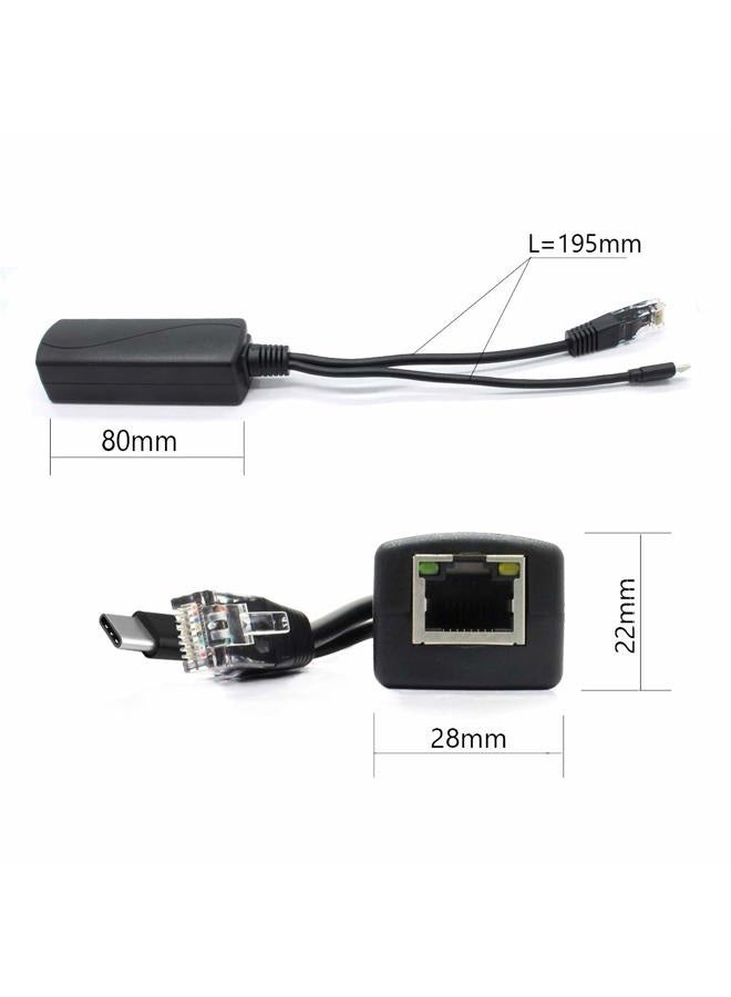 ANVISION 2-Pack 5V PoE Splitter, USB Type C, 48V to 5V 2.4A, IEEE 802.3af Compliant, 10/100Mbps - Image 3
