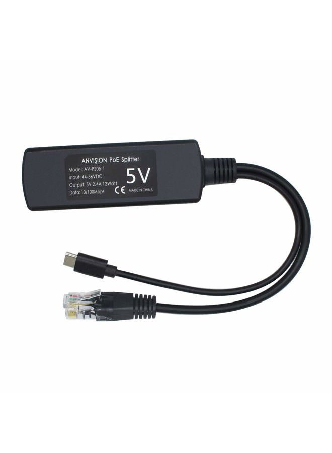 ANVISION 2-Pack 5V PoE Splitter, USB Type C, 48V to 5V 2.4A, IEEE 802.3af Compliant, 10/100Mbps - Image 5