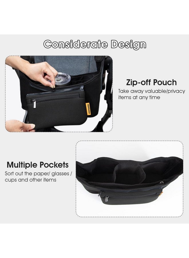 Boffinby Parent Organizer Bag, Stroller Organizer Fits for Uppababy Vista, Cruz, Minu, Stroller Caddy with Cup Holder, Zippered Pocket, Multiple Pockets and Adjustable Straps, Easy to Carry - Image 3