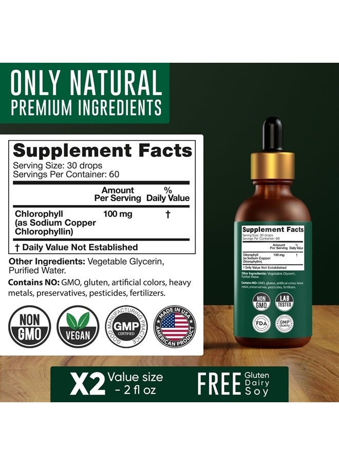 ALPHA FLOW - Chlorophyll Liquid Drops 6000 mg - Premium Liquid Chlorophyll Supplement - All-in-One Antioxidant for Immune Boost, Energy Increase, Digestion Support & Fast Detox - Non-GMO, Vegan - Image 1