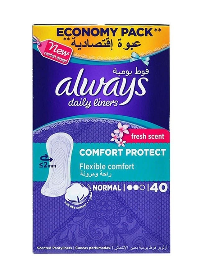 Always Comfort Protect Normal Pantyliner, Fresh, 40 Pcs