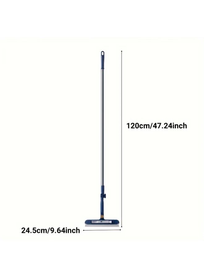Blue 2 In 1 Adjustable Window Squeegee with Groove Brush Ergonomic Handle - Image 3