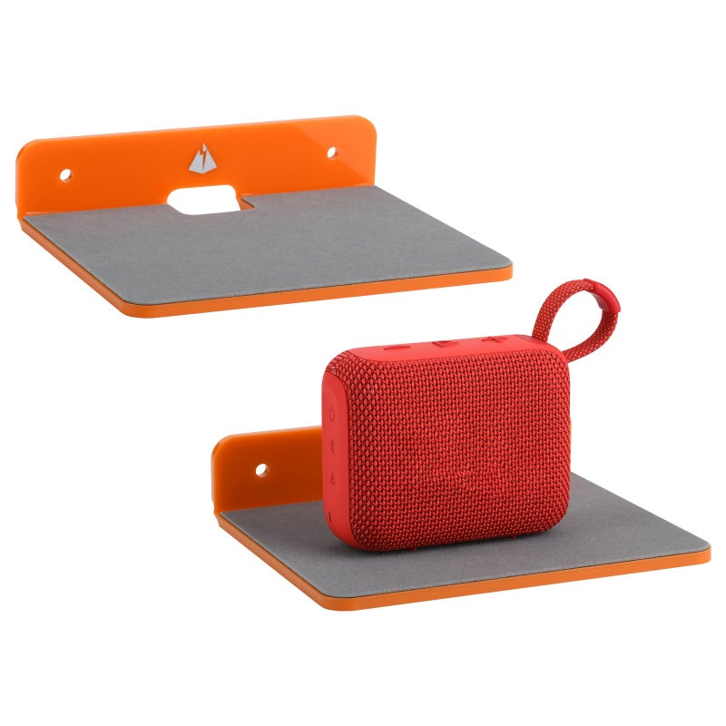 TXEsign Wall Shelves 2 Pack Small Wall Mount for Speaker Webcam Cell Phones Display Shelf Orange Medium