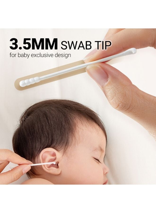 Seednur Safety Clean Swabs with 3.5mm Tips Design for Newborn Baby and Children 100% Biodegradable Chlorine, Fluorescents Agent Free & Hypoallergenic Swabs - Image 4