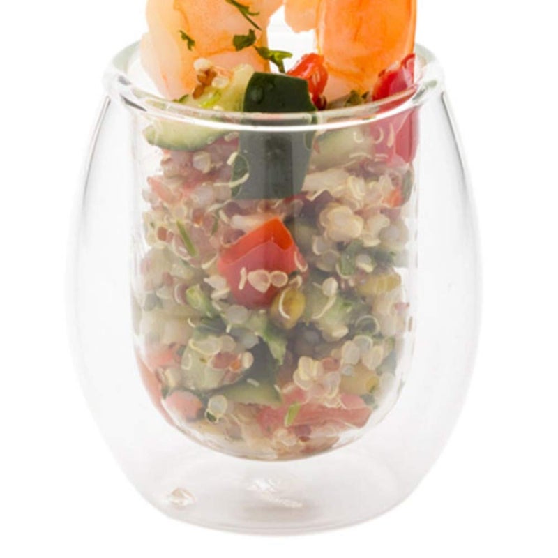 Restaurantware Restaurantware Forma 3 Ounce Mousse Glass Cups 10 Double Wall Appetizer Shot Glasses  Does Not Chip Reusable Clear Glass Sample Cups Rolled Rim For Mini Appetizers Or Desserts 