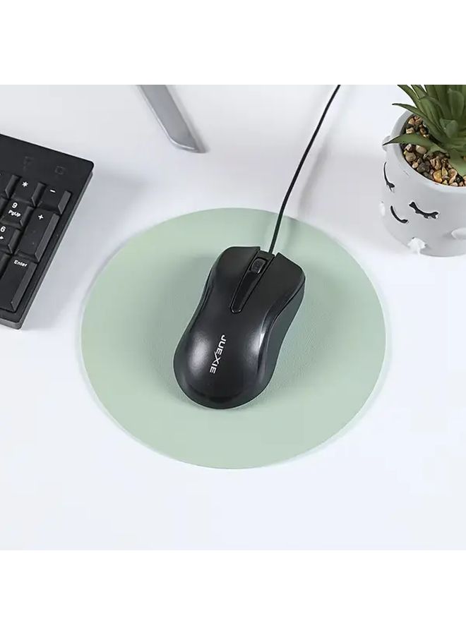 Gray Minimalist Round Mouse Pad Non Slip Washable PVC Desk Mat For Office And Gaming - Image 5