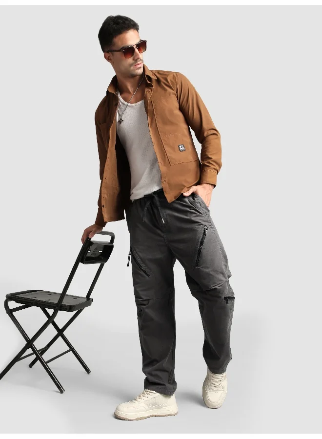 Beyoung Grey 4 Pocket Utility Zipper Cargo Pants
