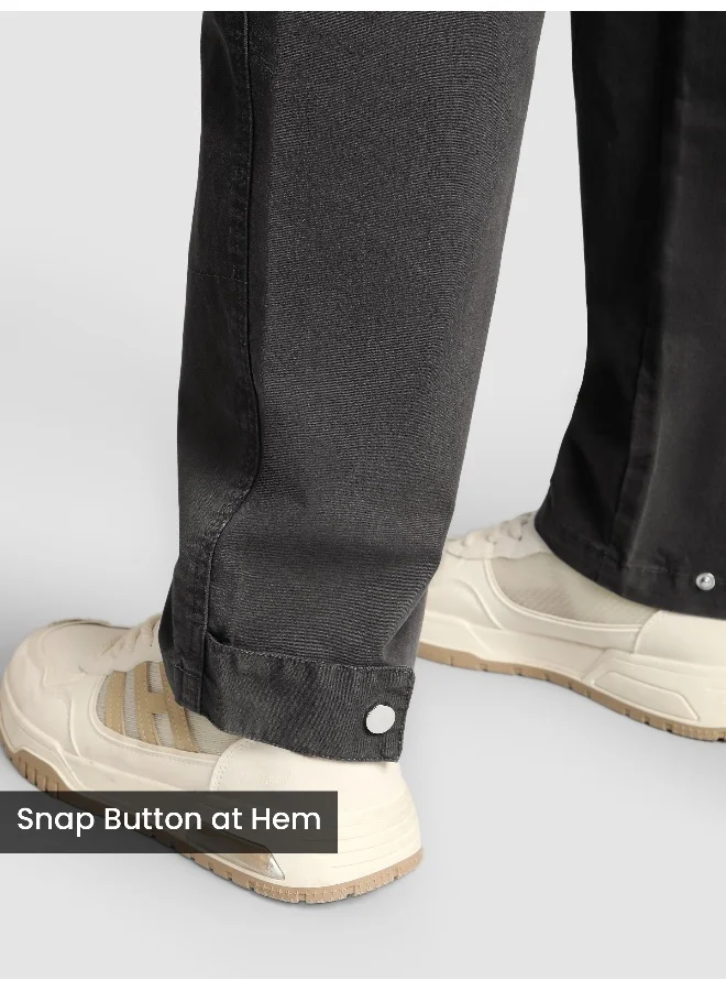 Beyoung Grey 4 Pocket Utility Zipper Cargo Pants