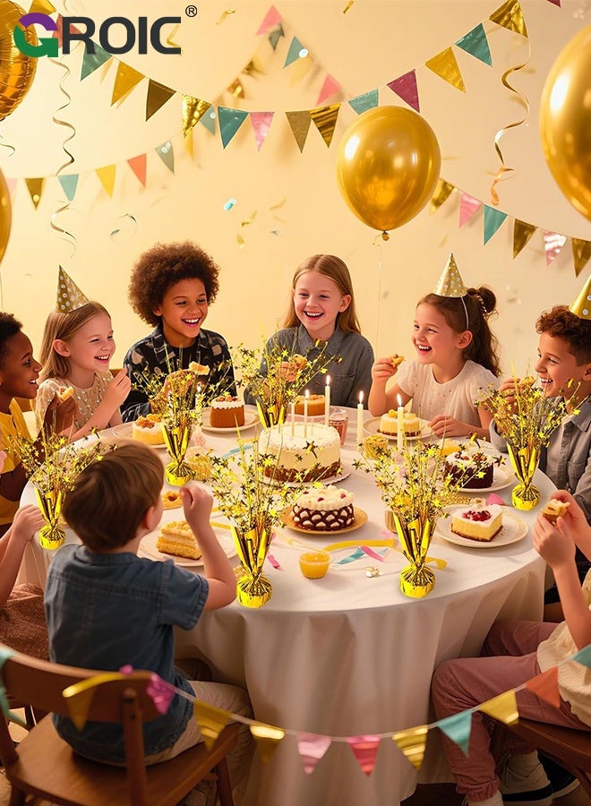 GROIC 12 Pack Metallic Foil Spray Centerpiece Star Table Decoration Burst Table Centerpieces for Birthday Wedding Anniversary Graduation Holiday Party Supplies Decor, Gold - Image 5