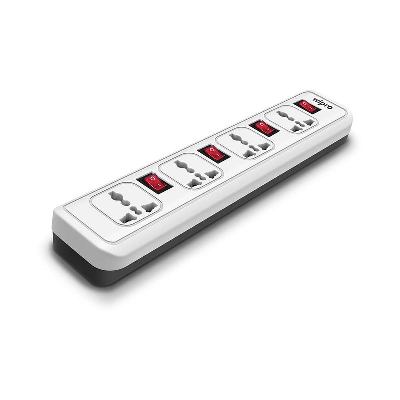 Wipro 44 Extension Cord with 2 mtr Cord Length 4 Way Multi Socket Spike Guard Individual Switch Child safty Auto Cutoff Fire Resistant Pack of 1 - Image 2