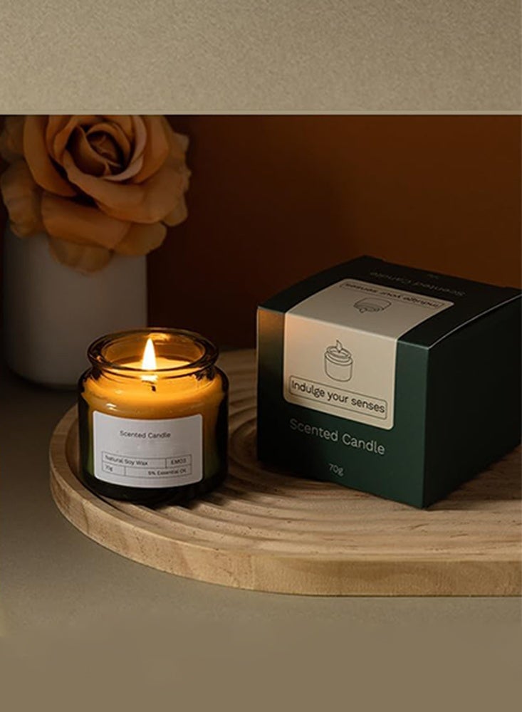 كاندل شموع معطرة، شموع عطرية قوية تدوم طويلاً، مجموعة هدايا من الشموع، شمعة الصويا للاستخدام المنزلي، المنتجعات الصحية، الاستحمام، اليوغا، السفر، مدة احتراق تصل إلى ١٢ ساعة، تخفيف التوتر، ٧٠ غرام (العرعر الفرنسي والخزامى) - Image 5