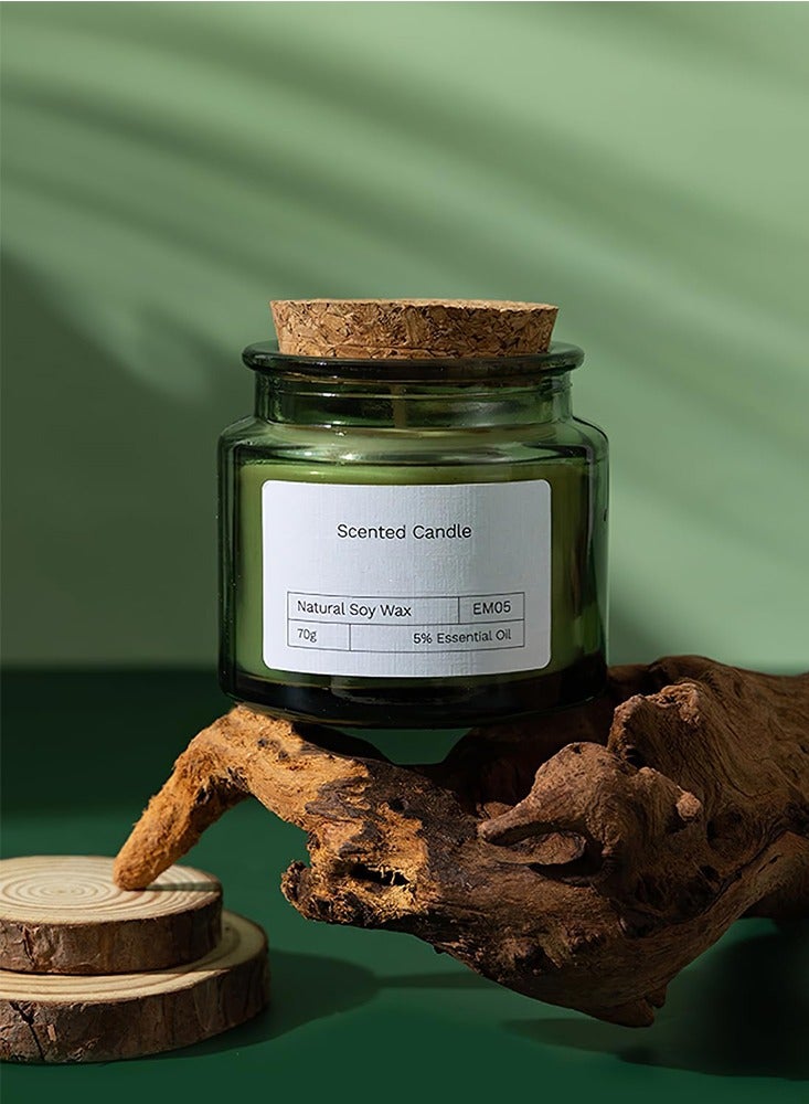 كاندل شموع معطرة، شموع عطرية قوية تدوم طويلاً، مجموعة هدايا من الشموع، شمعة الصويا للاستخدام المنزلي، المنتجعات الصحية، الاستحمام، اليوغا، السفر، مدة احتراق تصل إلى ١٢ ساعة، تخفيف التوتر، ٧٠ غرام (العرعر الفرنسي والخزامى) - Image 2