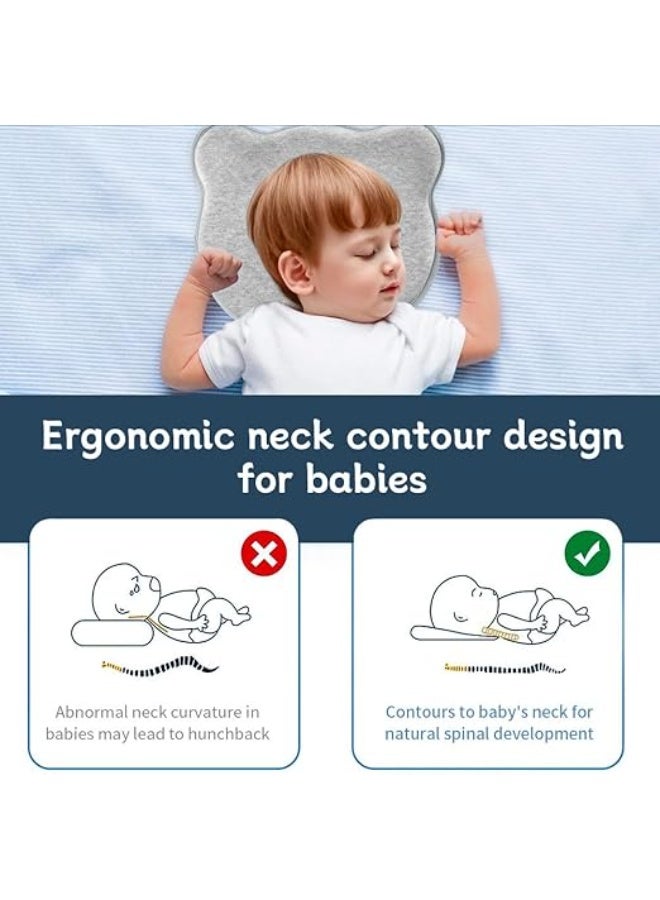 Baby Pillow for Newborns & Infants – Ergonomic Breathable Memory Foam Head Support Pillow - Image 2