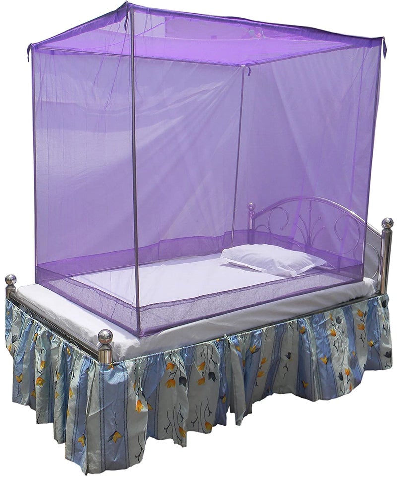 Neekshaa Combo Pack of 2 Mosquito Net for Single Bed Polyester Mosquito Net for Baby | Bedroom | Family_Size-6x3 FT_Color-Purple,Green - Image 2