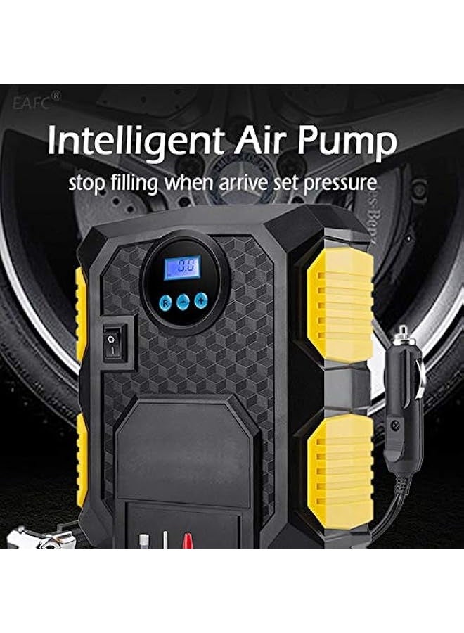 ضاغط هواء رقمي للإطارات 12 فولت DC، مضخة هواء محمولة لإطارات السيارات، مضخة إطارات آلية مع ضوء LED، مقياس ضغط رقمي للسيارة، SUV، دراجة نارية، كرة رياضية، YY-3609 - Image 5