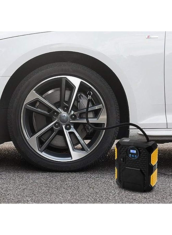 ضاغط هواء رقمي للإطارات 12 فولت DC، مضخة هواء محمولة لإطارات السيارات، مضخة إطارات آلية مع ضوء LED، مقياس ضغط رقمي للسيارة، SUV، دراجة نارية، كرة رياضية، YY-3609 - Image 3