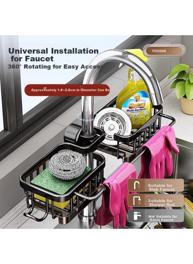 Muya Kitchen Faucet Storage Rack For Dishwashing, Vegetable Washing Sink, Household Drain Basket, Multi-Functional Dishcloth Storage Rack - Image 2