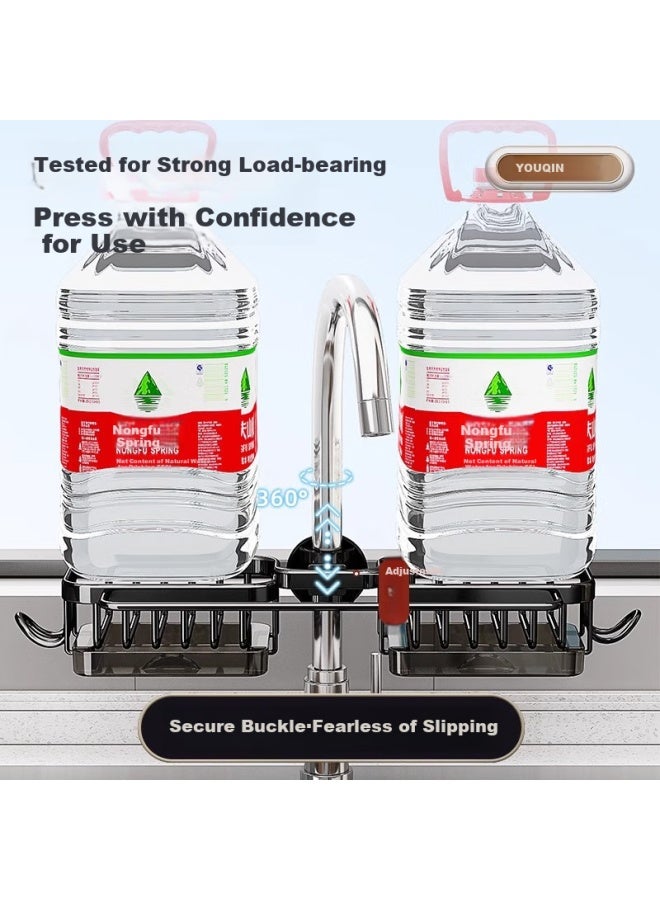 Muya Kitchen Faucet Storage Rack For Dishwashing, Vegetable Washing Sink, Household Drain Basket, Multi-Functional Dishcloth Storage Rack - Image 3