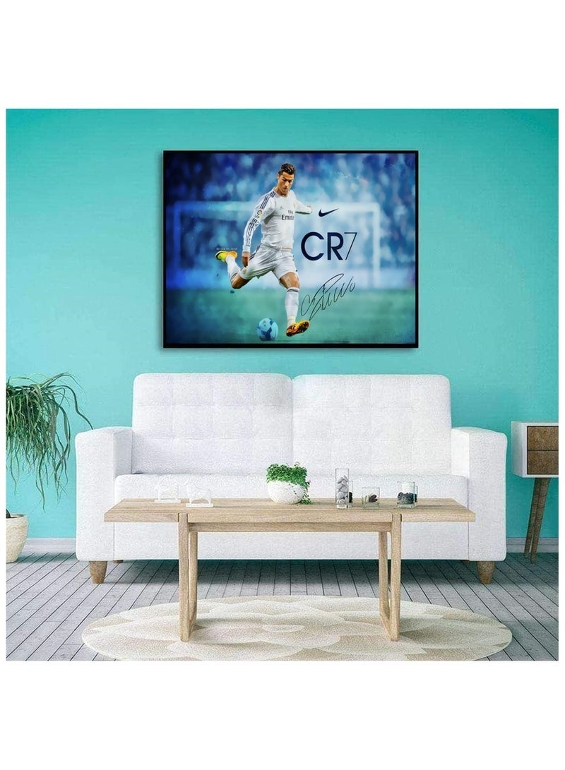 لغز كريستيانو رونالدو، لغز توقيع شخصية CR7 متعدد الألوان، لغز سطح الطاولة المزخرف بدقة، لغز 1000 قطعة، مجموعة مثالية - Image 2