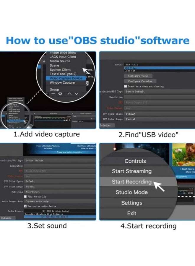 HDMI 4K HDMI Video Capture Card, Cam Card Game Capture Card Audio Capture Adapter HDMI to USB 2.0 Record Capture Device for Streaming, Live Broadcasting, Video Conference, Teaching, Gaming - Image 4
