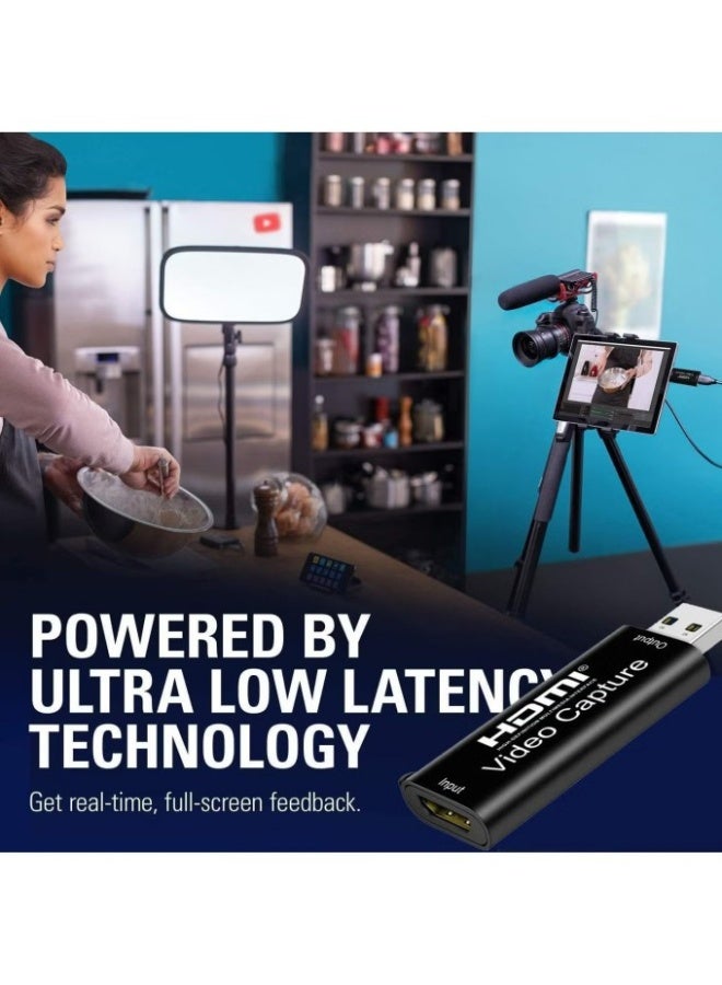 HDMI 4K HDMI Video Capture Card, Cam Card Game Capture Card Audio Capture Adapter HDMI to USB 2.0 Record Capture Device for Streaming, Live Broadcasting, Video Conference, Teaching, Gaming - Image 5