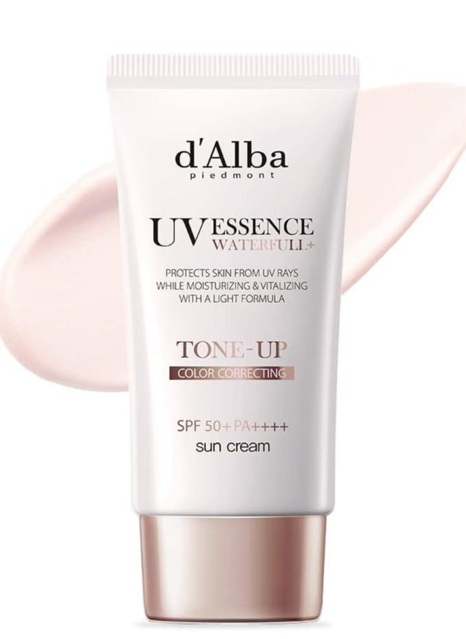 dAlba d'alba Piedmont Italian White Truffle Waterfull Tone-up Sunscreen, Vegan Skincare, Tinted Moisturizer with SPF 50+ PA++++, Glowy Sunscreen, Gentle and Safe Use for all Skin Types  - Image 1