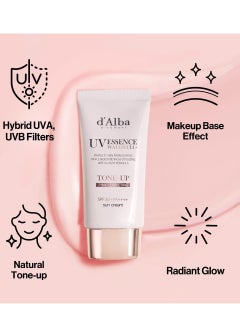 dAlba d'alba Piedmont Italian White Truffle Waterfull Tone-up Sunscreen, Vegan Skincare, Tinted Moisturizer with SPF 50+ PA++++, Glowy Sunscreen, Gentle and Safe Use for all Skin Types  - Image 2