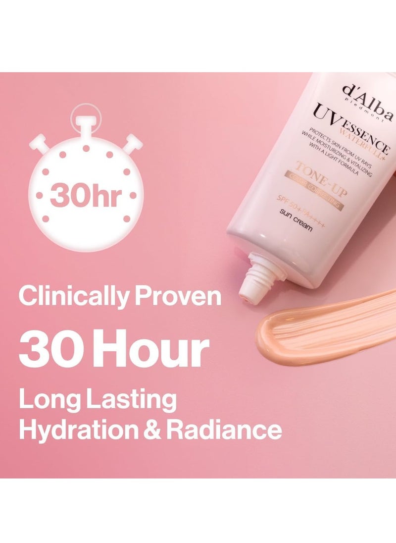 dAlba d'alba Piedmont Italian White Truffle Waterfull Tone-up Sunscreen, Vegan Skincare, Tinted Moisturizer with SPF 50+ PA++++, Glowy Sunscreen, Gentle and Safe Use for all Skin Types  - Image 4