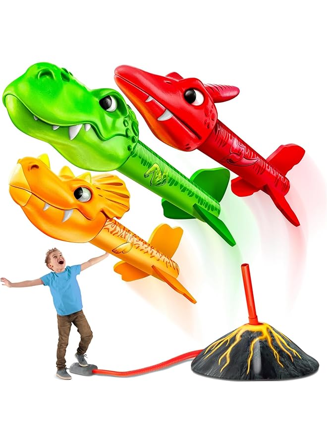 X spring Dinosaur Blasters Toy With 3 Dinosaurs And Rocket Launcher Launches Up To 100 Ft For Boys & Girls Aged 3 7 - Image 1
