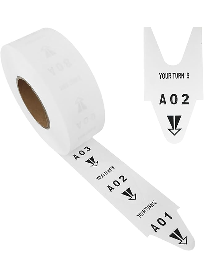 إيروريكس نظام استدعاء الطابور اللاسلكي، استدعاء قوائم تذاكر المطاعم، نظام انتظار المطاعم، موزع التذاكر، لفة 2000 تذكرة، 4 مجموعات من أرقام الانتظار من A01 إلى E99 - Image 1