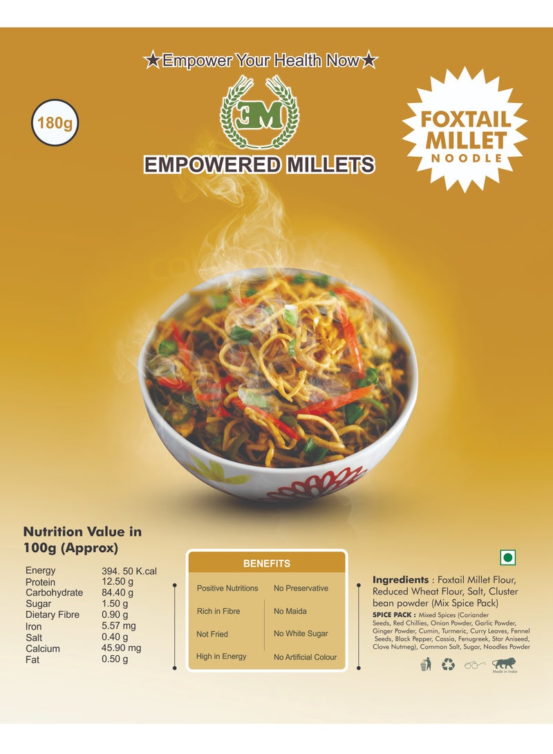 Empowered Millets Foxtail Millet Noodles with Masala (180g pack of 2) - Image 1
