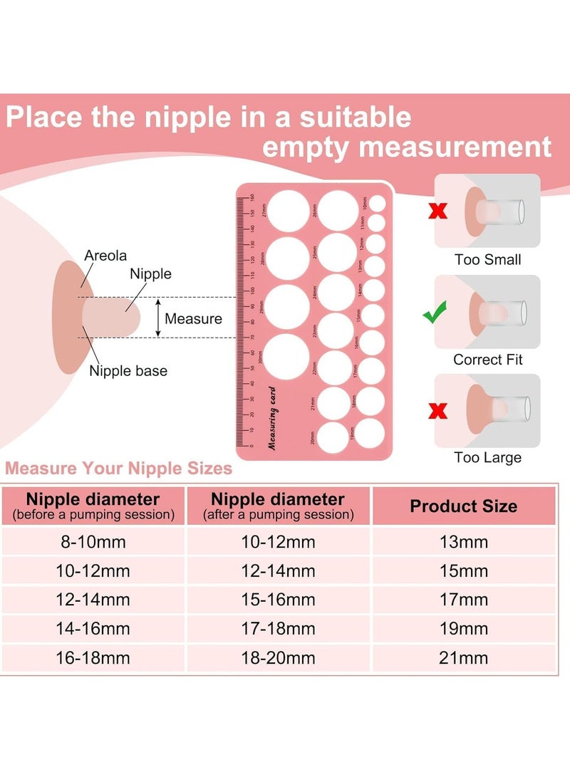 10-Piece Breast Pump Inserts 13/15/17/19/21mm And Ruler, Compatible with Momcozy S12 Pro/S9 Pro/S12/S9 - Image 4