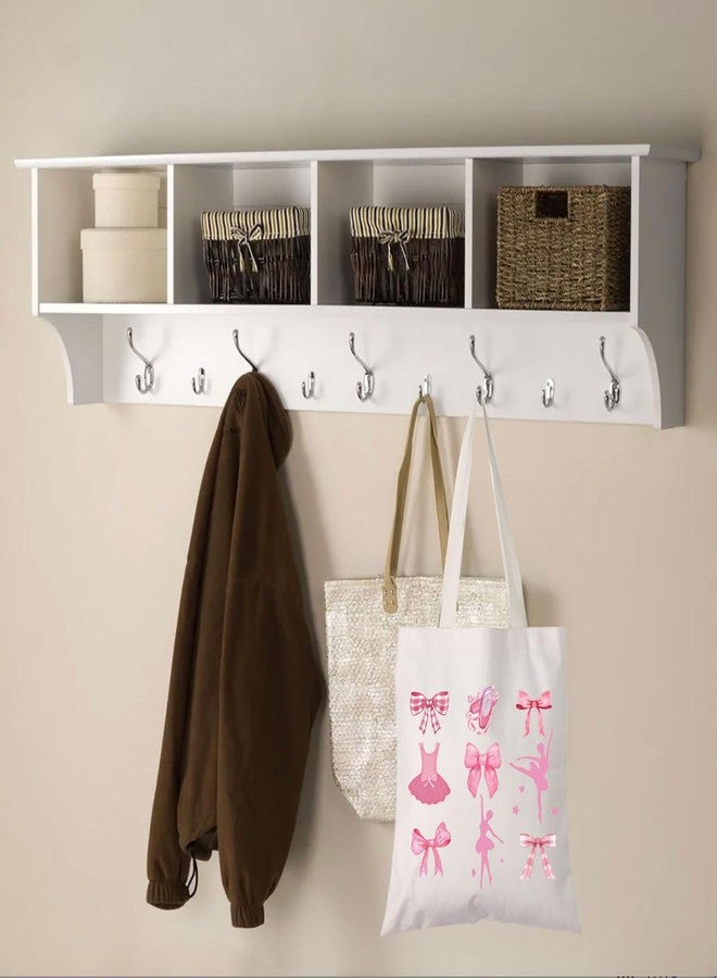 WCGXKO Ballet Dance Gift Dance Coquette Pink Bow Tote Bag Dancer Trendy Gift Dance Lover Ballet Dancing Gift (Ballet Bow T) - Image 4