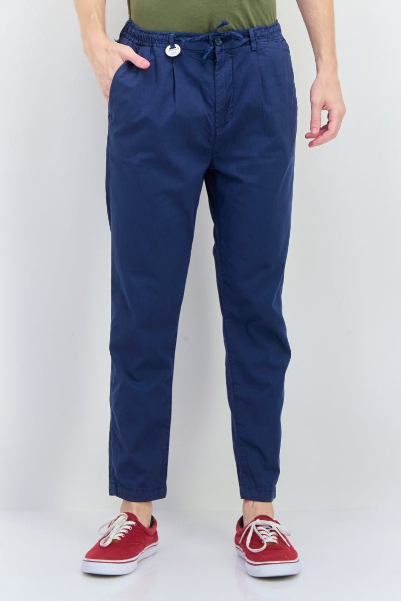 Sorbino Men Drop Crotch Drawstring Skinny Pants, Heather Blue - Image 1