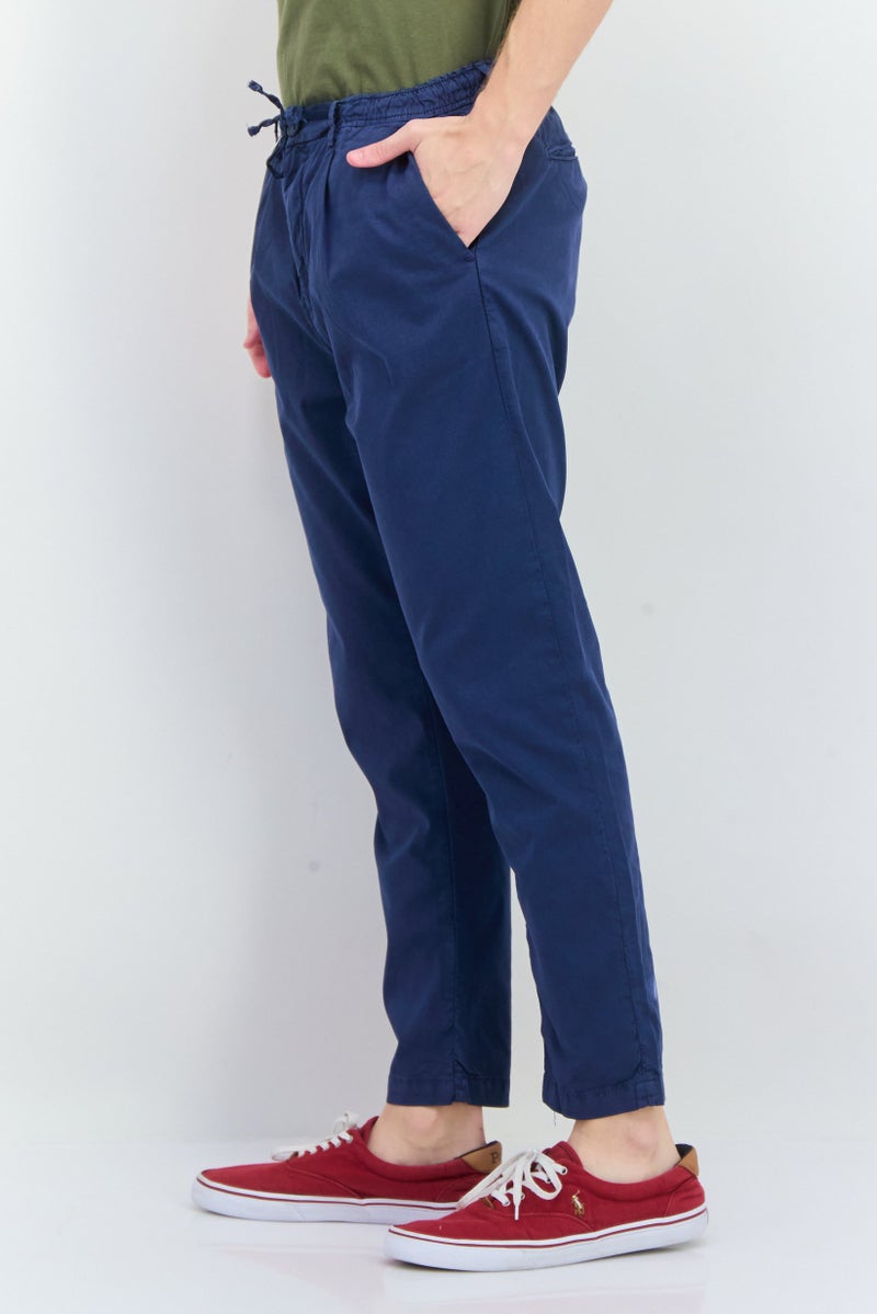 Sorbino Men Drop Crotch Drawstring Skinny Pants, Heather Blue - Image 4