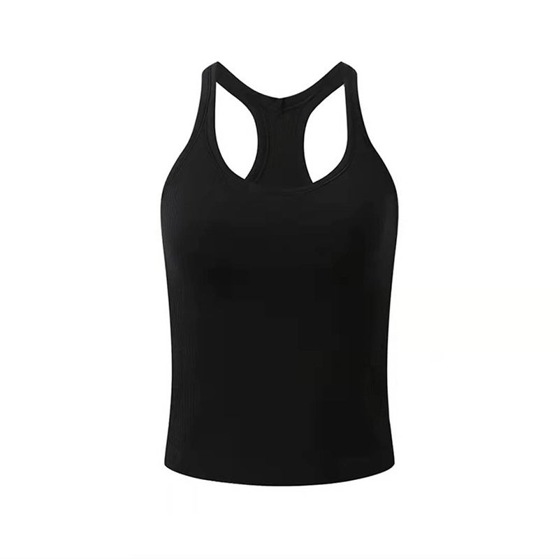 Generic Womens Quick-Dry Yoga Tank Top Sleeveless Running Fitness Vest Powder  - Image 2