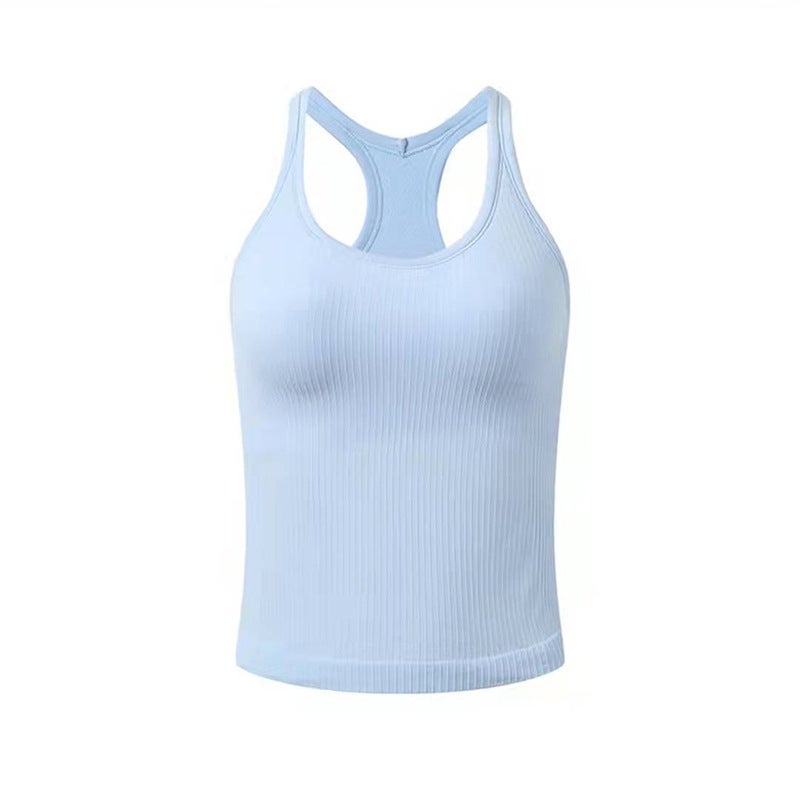 Generic Womens Quick-Dry Yoga Tank Top Sleeveless Running Fitness Vest Powder  - Image 3
